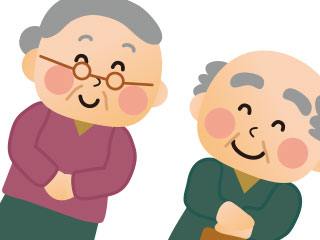 笑顔の高齢者夫婦