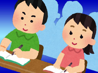 学習塾で勉強する子どもたち